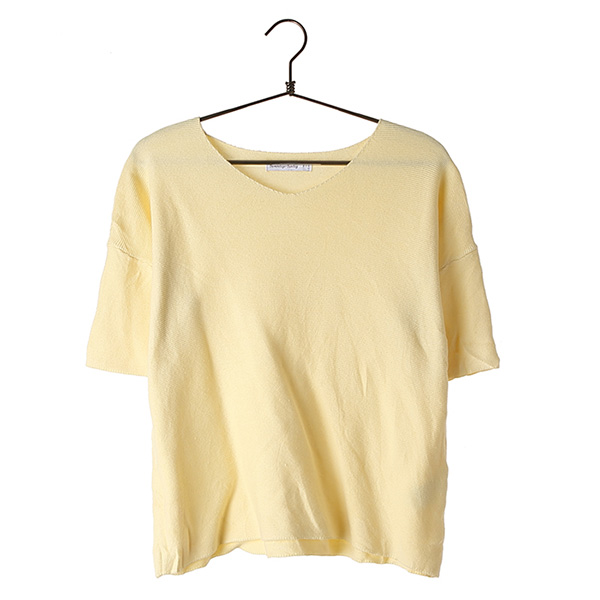 JPN 옐로우 라운드 티셔츠 / WOMEN M 빈티지원